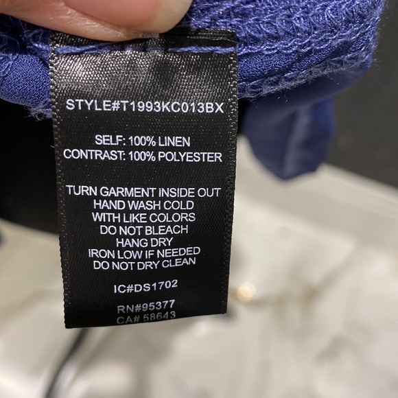 Sanctuary blue t-shirt, linen & polyester, very good condition, size medium - Picture 3 of 4